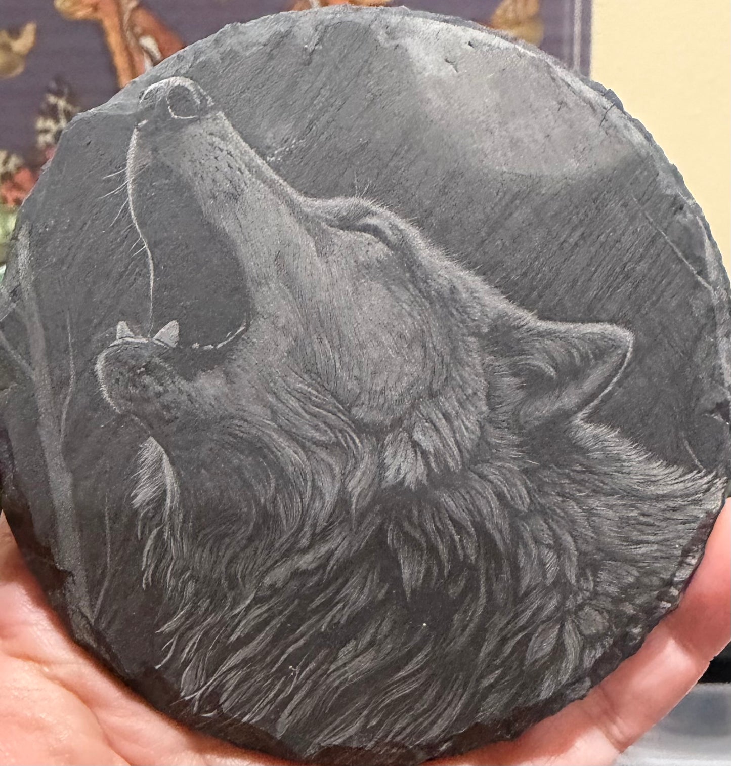 Howling Wolf Slate Coasters