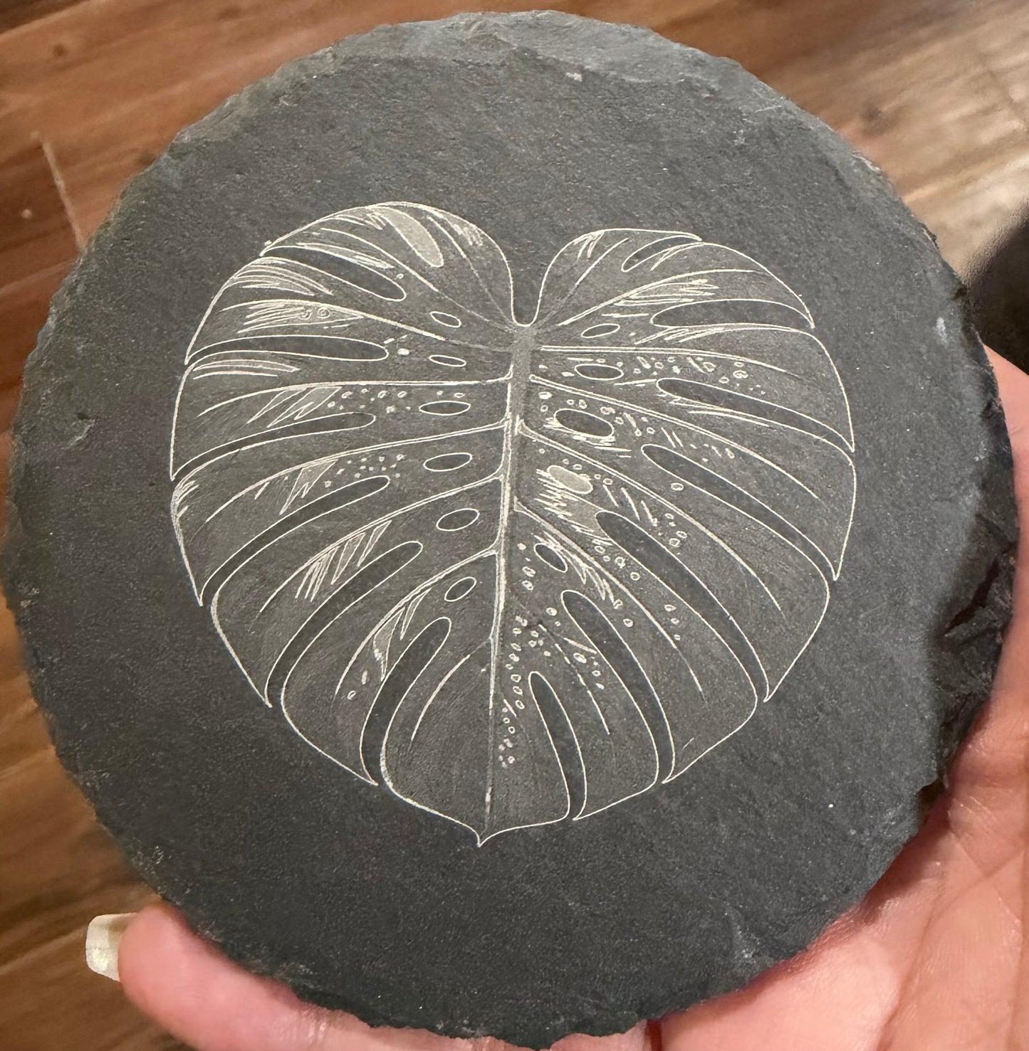 Monstera slate coaster