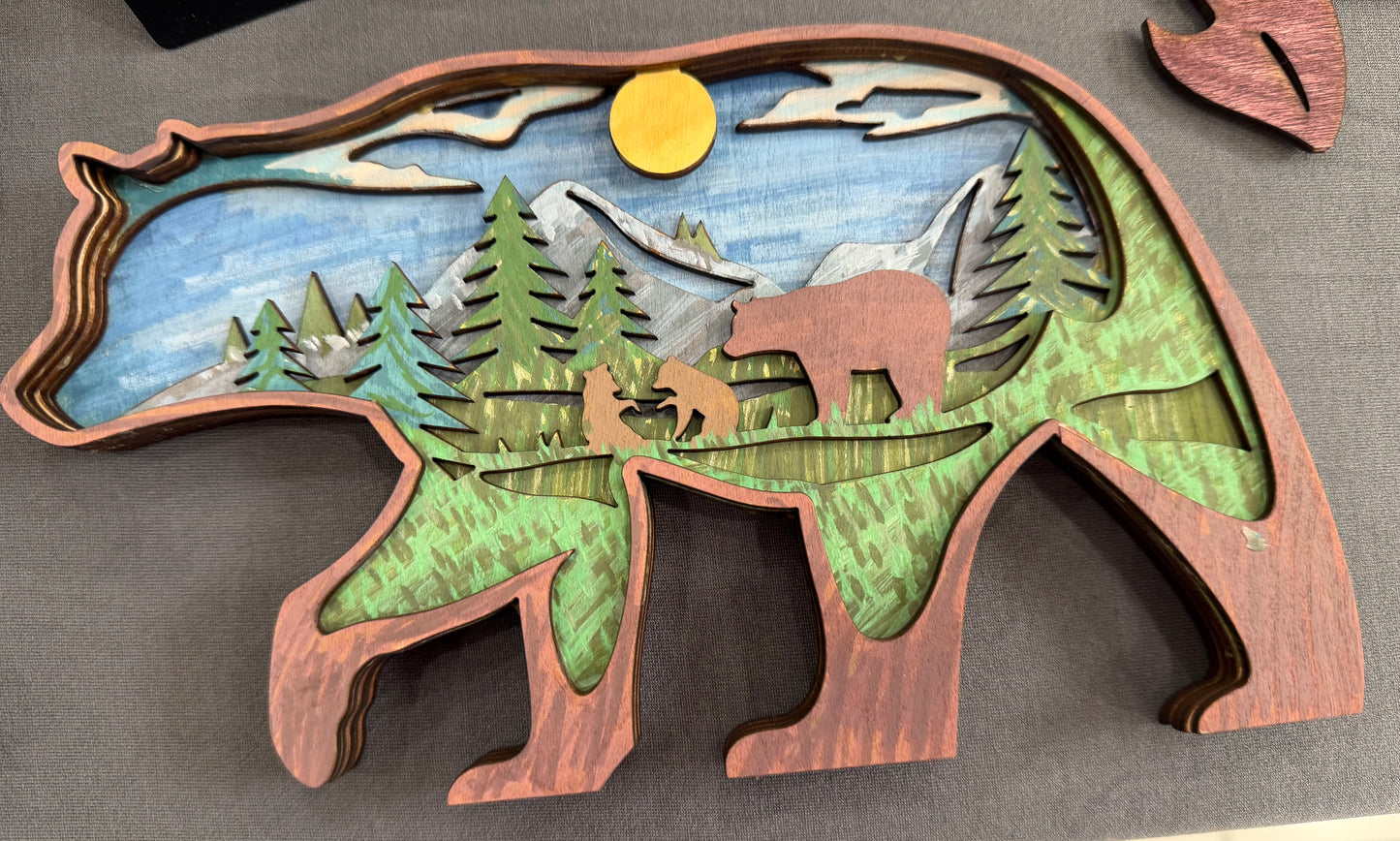 Layered Hand painted Bear