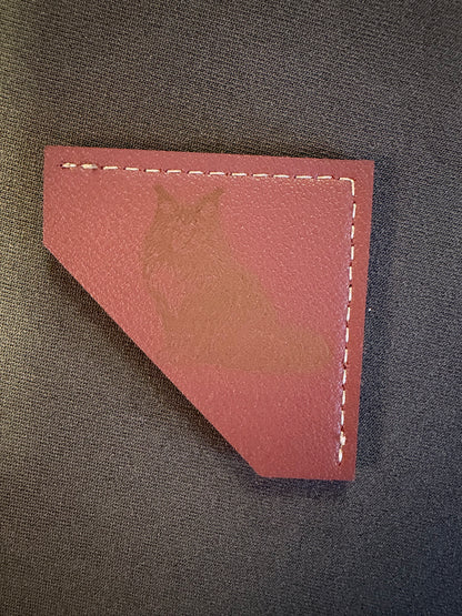 Leather Corner Bookmark with engraved