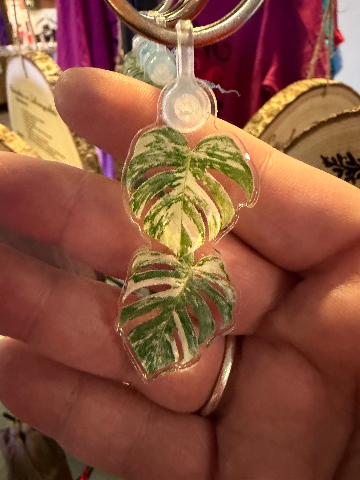 Monstera Keychain