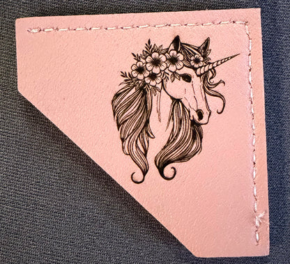 Leather Corner Bookmark with engraved
