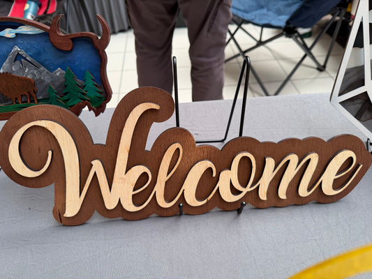Layered Welcome Sign