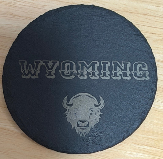 Wyoming Bison Slate Coaster