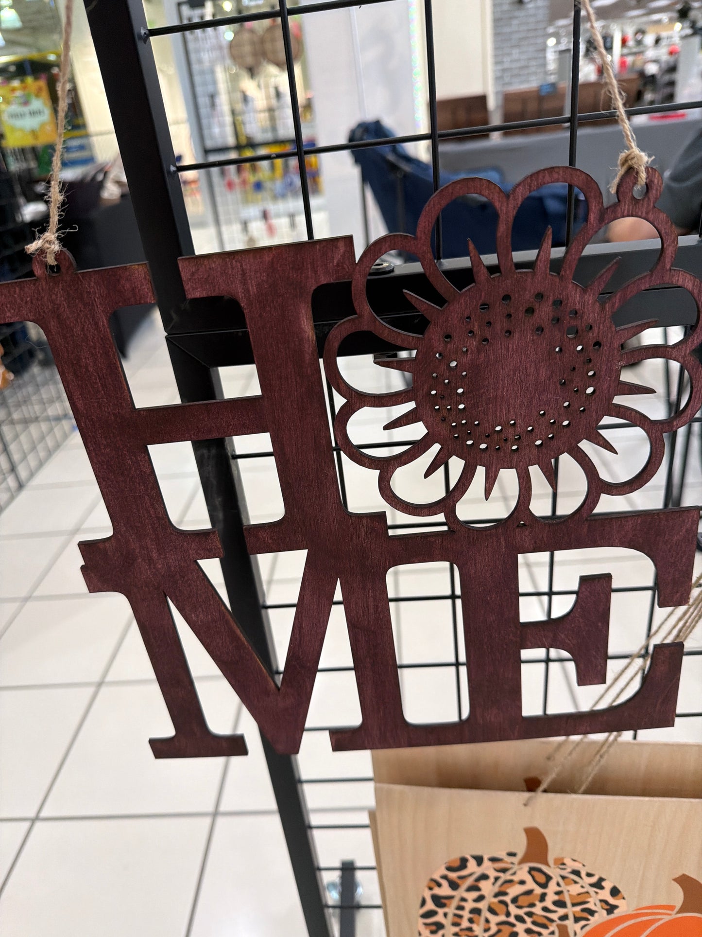 Home sign with flower